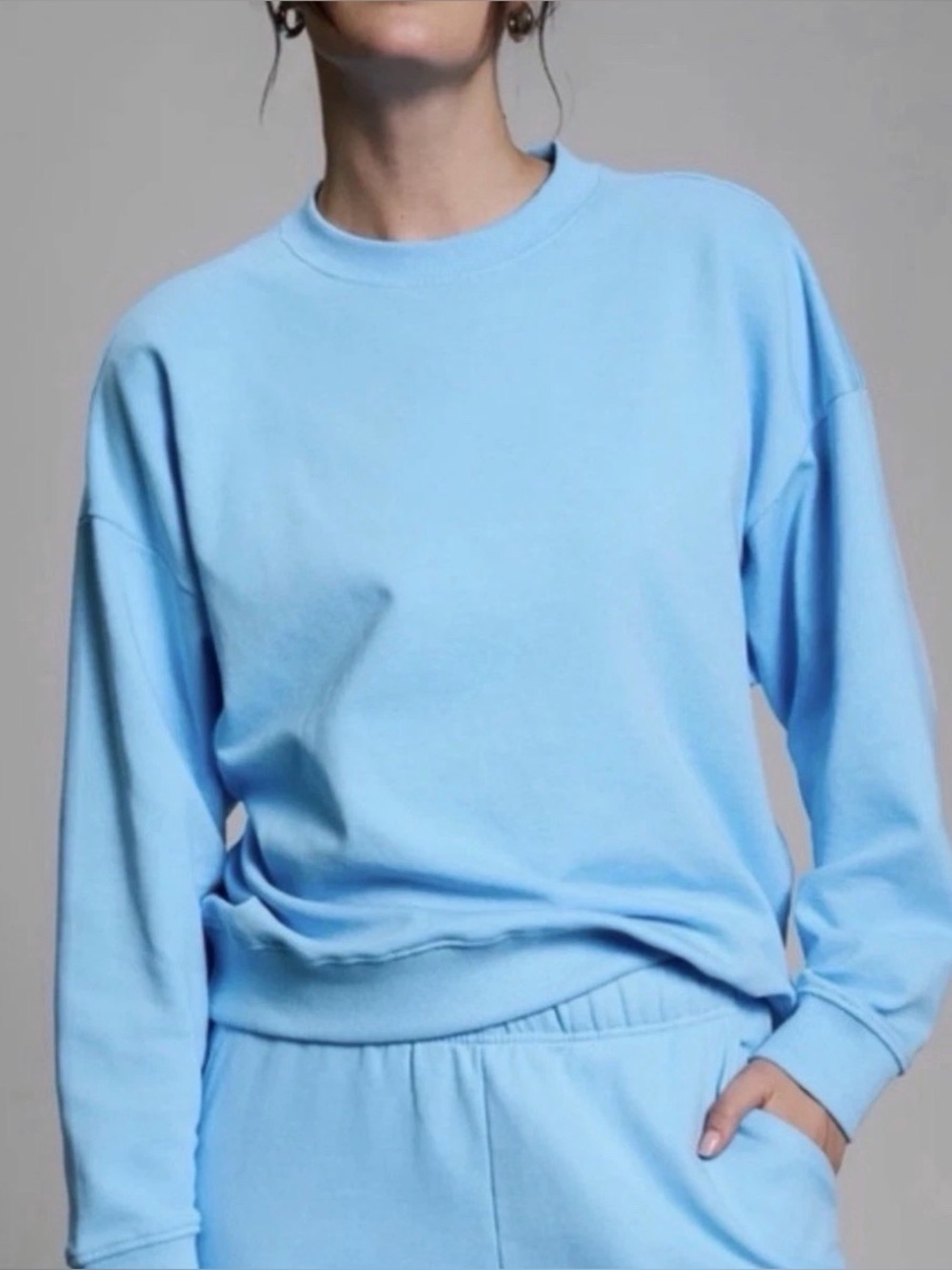 Year of Ours Light Blue Crewneck Sweater